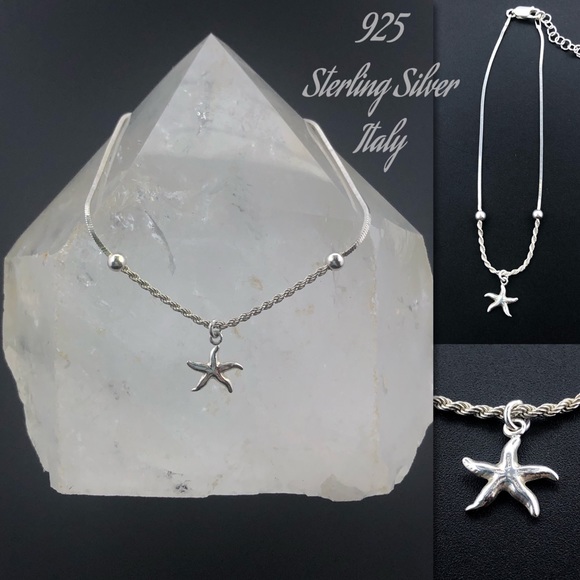 Jewelry - 925 Sterling Silver Starfish Anklet